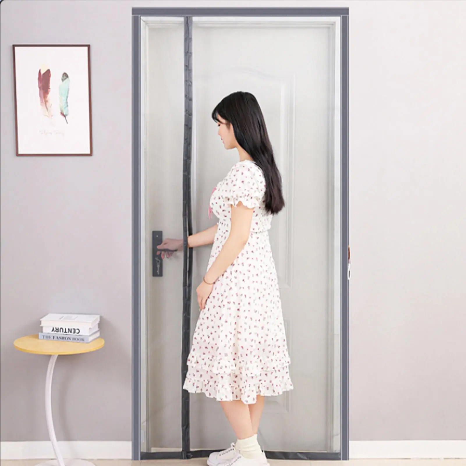 Magnetic Screen Door Side-Opening Net Auto-Sealing Heavy Duty Mesh for Outdoor Patio Home Doorway Porch Apartment Balcony Garden