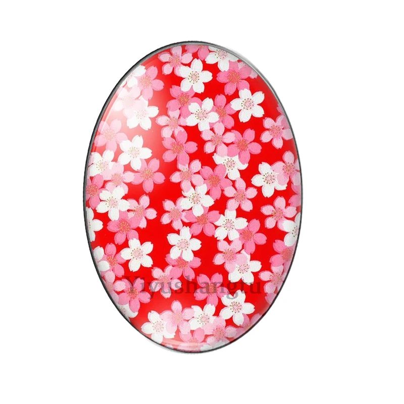 Beautiful Blend colored flower clusters 13x18mm/18x25mm/30x40mm Oval photo glass cabochon flat back Making findings