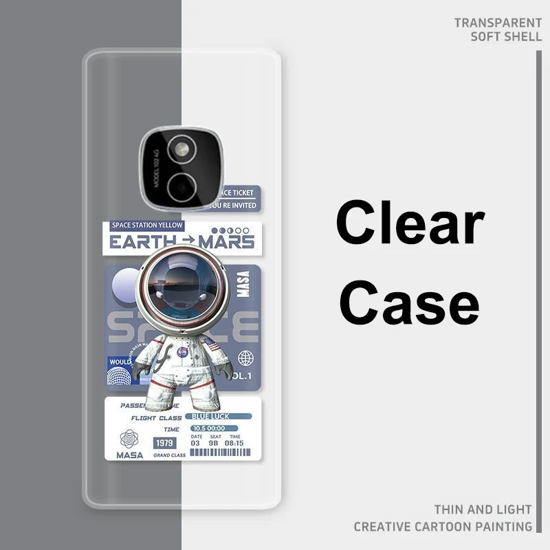 Para Nokia HMD 102 4G TPU suave a prueba de golpes funda transparente TA-1729 cubierta negra para Nokia 3210 8210 108 4G 220 125 235 2024