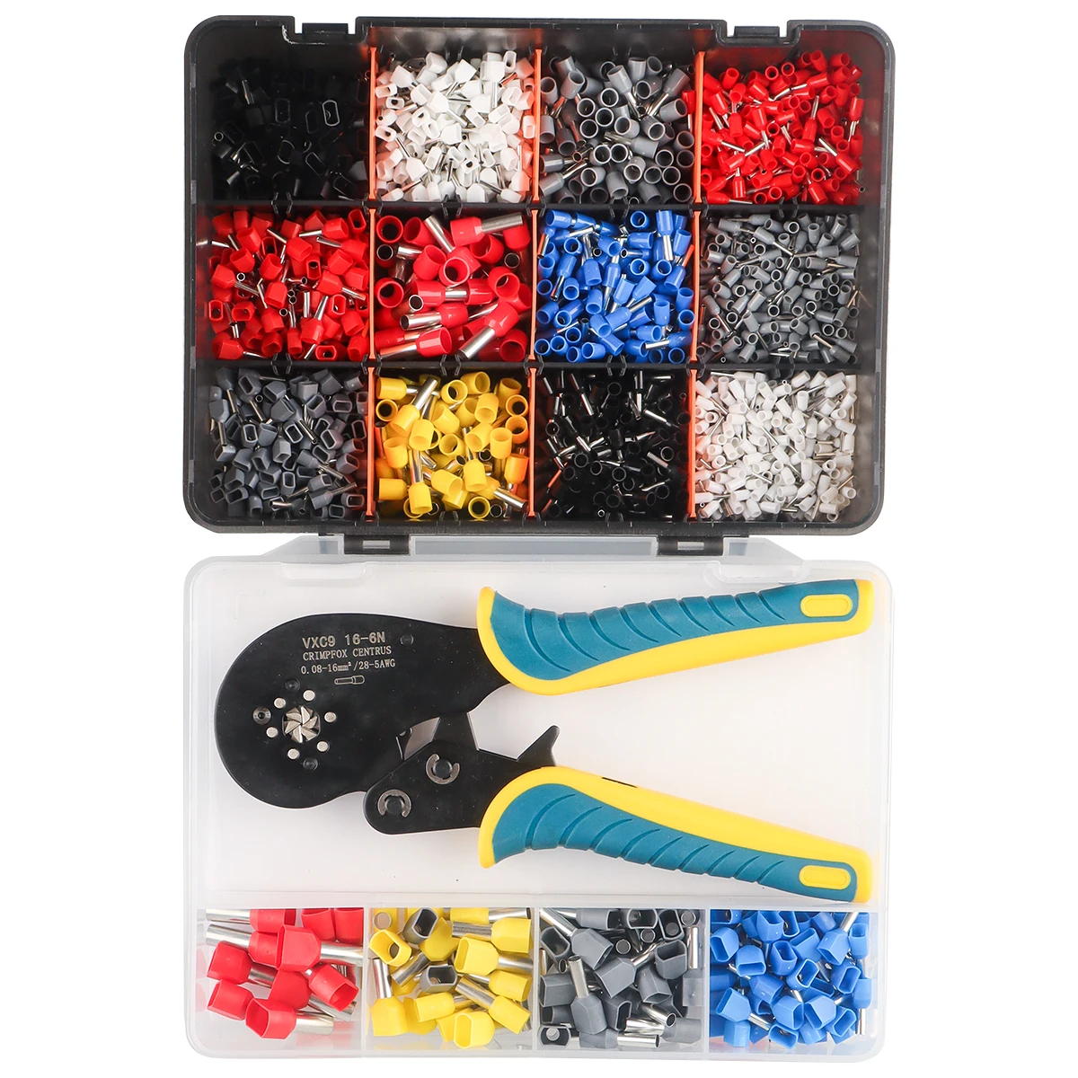 Crimping Pliers HSC8 6-4A/6-6 Tubular Terminal Crimper Wire Mini Ferrule Crimper Tools Household Electrical Kit With Box