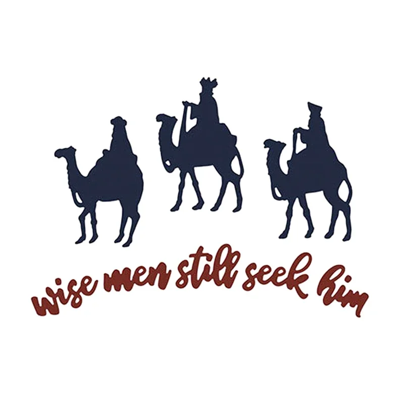 2024 New Word Wise Men Still Seek Him and Animal Camel Metal Cutting Dies For Scrapbooking Greeting Card Paper Making no stamps