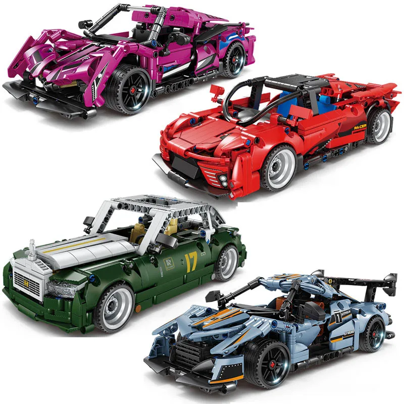 

Technical Speed Champion Pull Back Car Model Building Blocks City Racing Sport Vehicle Supercar Bricks MOC Toys Child Adult Gift