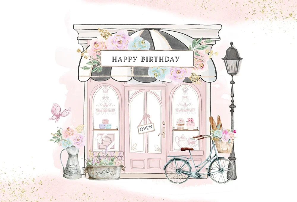 Girl Birthday party Backdrop Photography Banner Paris French Parisian Cafe Tea Oh La La Patisserie Background Poster Decoration