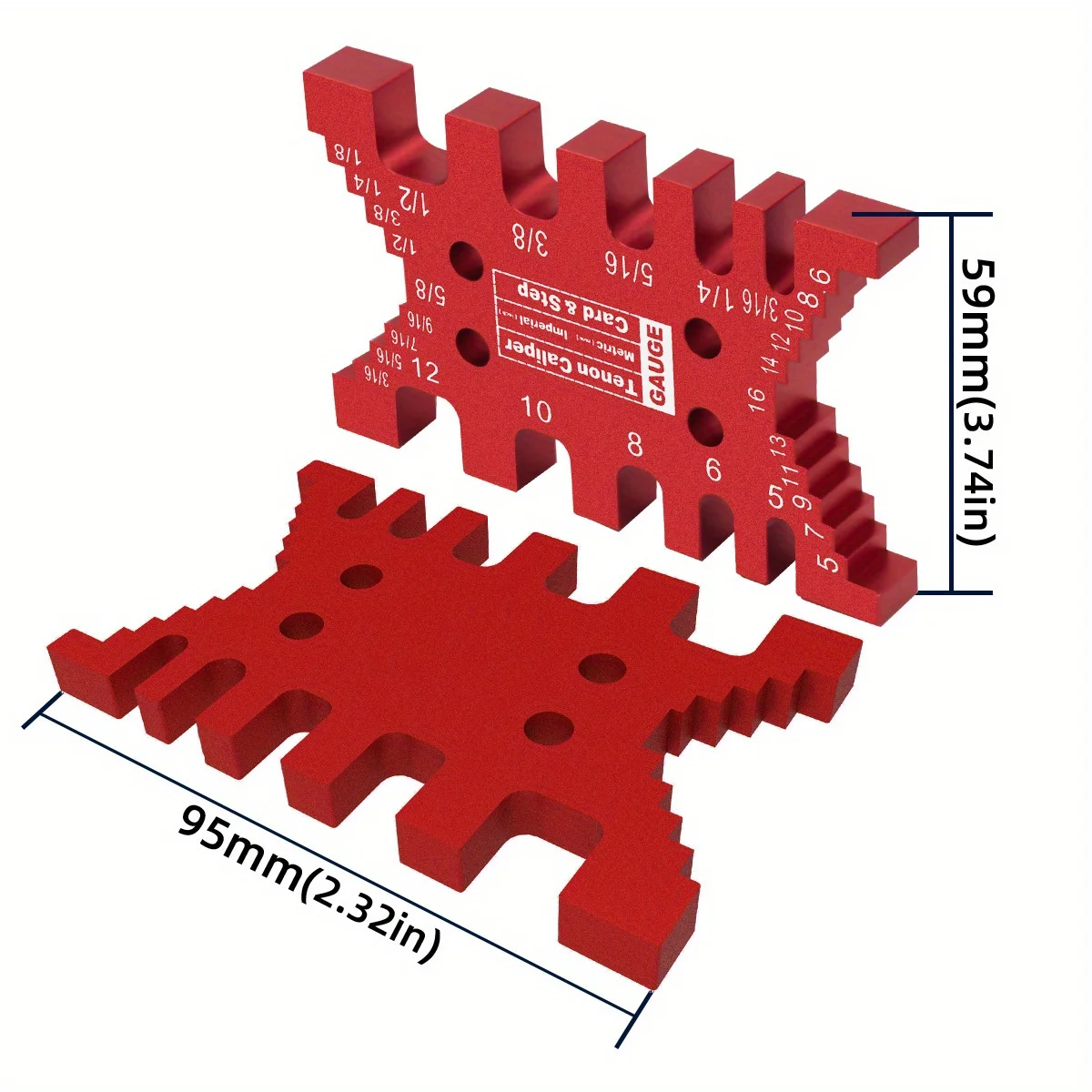 Precision Tenon Gaps Gauge -Woodworking Tenon Caliper Table Saw Depth Gauge Height Measuring Tool Metric and Imperial Card Gauge
