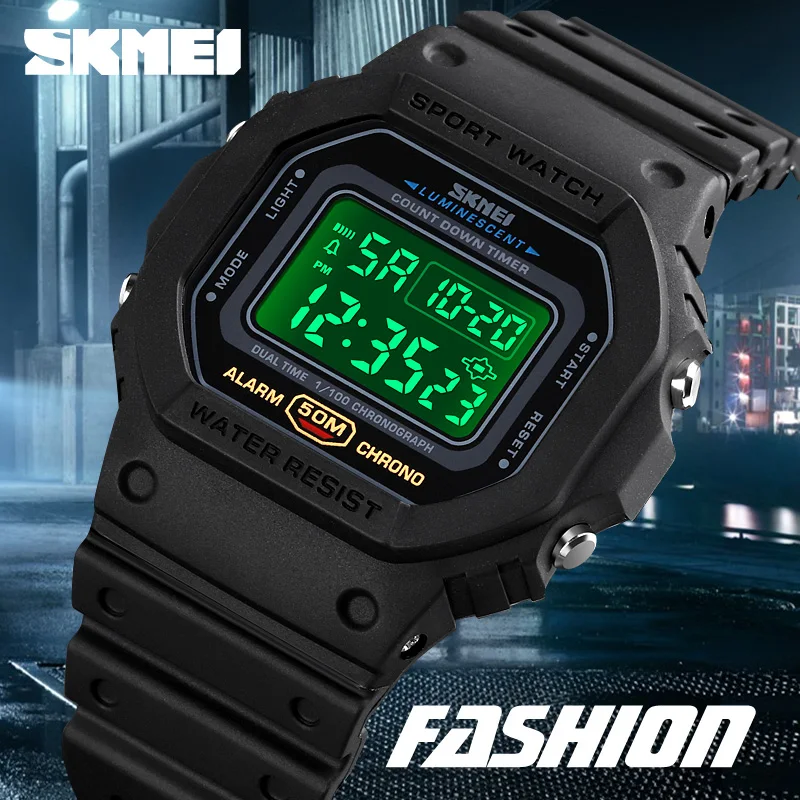 SKMEI Multifunctional Digital Sport Watch Men 2 Time Count Down Mens Wristwatches Fashion Retro Male Watches reloj hombre 1628