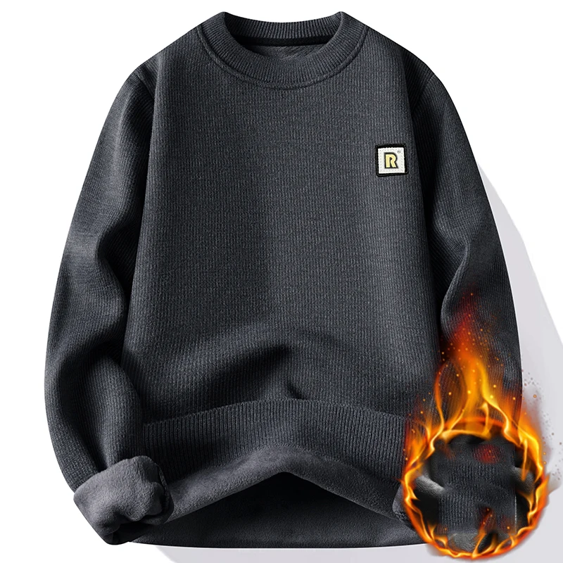 Men's Warm Knitted Sweater Streetwear Pullovers Casual Thick Sweater Male Fashion Clothing Spring Autumn Winter Men Clothing