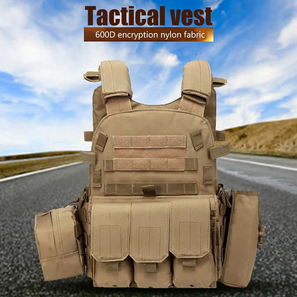 

Nylon Tactical Vest Body Armor Hunting Carrier Airsoft Accessories Men Combat MOLLE Camo Military Army Vest Outdoor CS Hunting