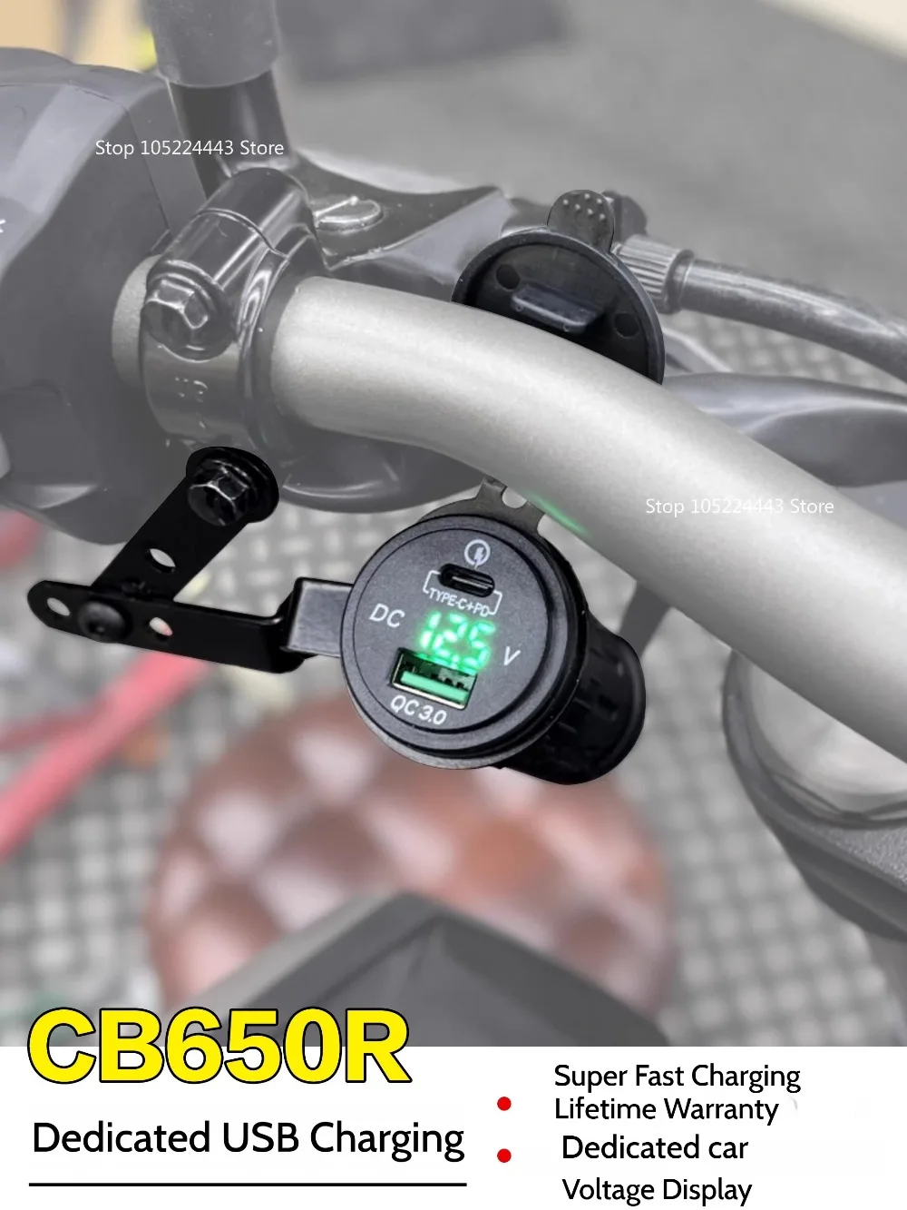 لهوندا CB650R USB شحن سريع شحن الجهد عرض-المركبة الأصلية تعديل غير المدمرة-الكمبيوتر/مادة الألومنيوم #3