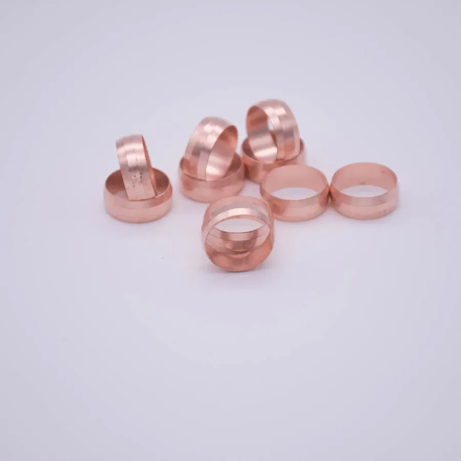 10 PCS Fit 15mm Tube OD Copper Ferrule Ring For Compression Union Fitting Water Gas Oil