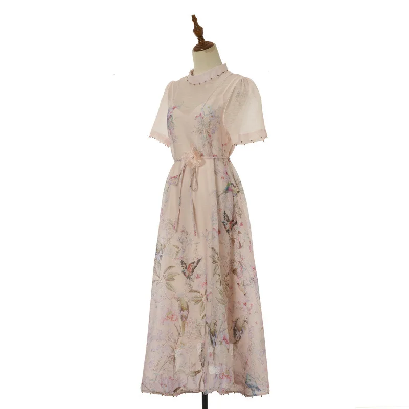 Heavy Embellied Lace Trim ort Sve Loose Linen Dr 2 Piece Set 4 Colors Street Sle High Waist Velvet Fabric Casual ...