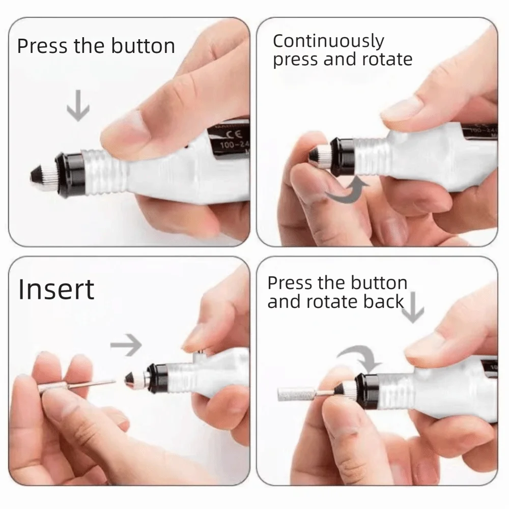 Portable Electric Nail Drill Machine Electric Adjustable Nail Polishing Tools Quiet Operation Pedicure Drill Set Pedicure