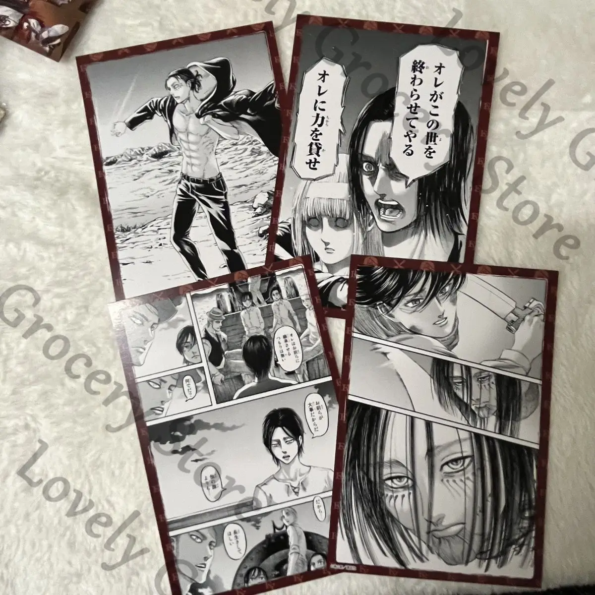 アニメ-エレン・イェーガー-ミカサ・アッカーマン-進撃の巨人-コスプレ-漫画-ポストカード-カード-ギフト