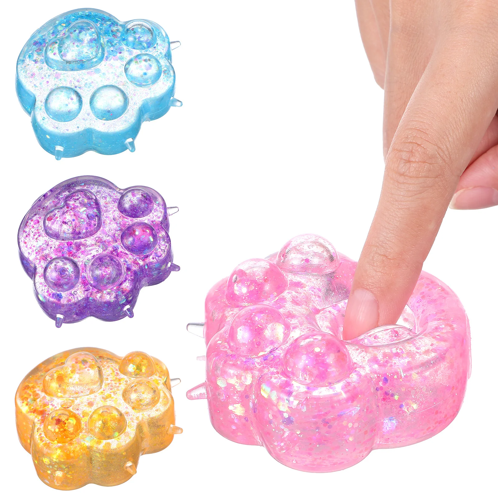 

4Pcs Realistic Cat Paw Squishy Soft Squeeze Stress Relief Gifts for Office Home Travel Kawaii Sensory Accessories