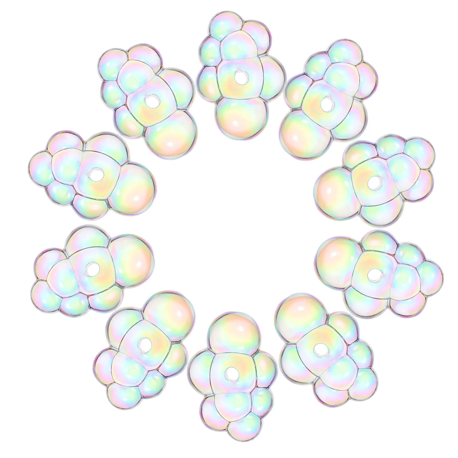 

10 Pcs Cloud Beads Acrylic for Pen Making Straight Hole Craft with Holes Bubbles Decor