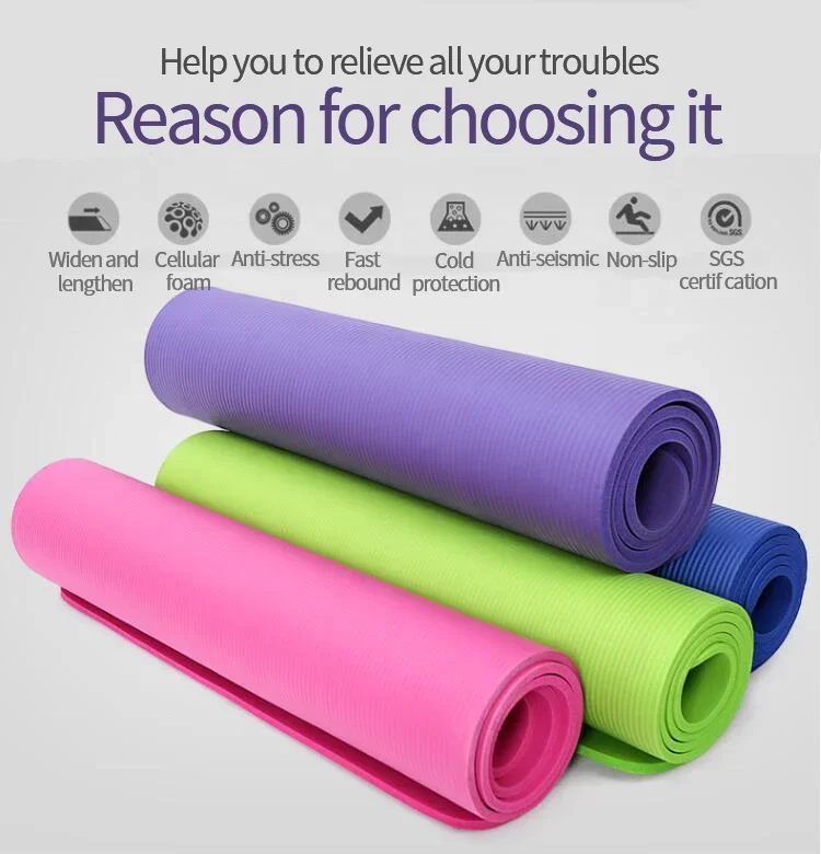 NBR Yoga Mat Natural Eco Friendly Recycled Yoga Mats Custom Printed Logo Fitness Pilates Foldable TPE 6mm Gym Yoga Mat Set