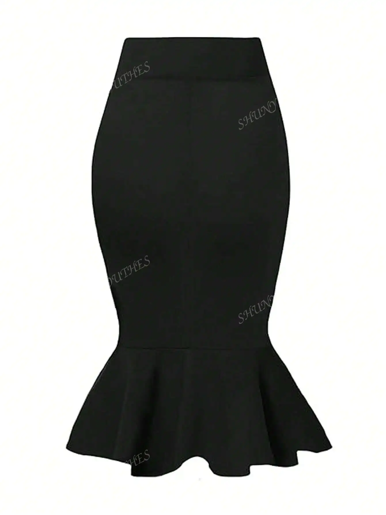 

European and American style midi skirt autumn new cross-border fishtail skirt elastic mid skirt
