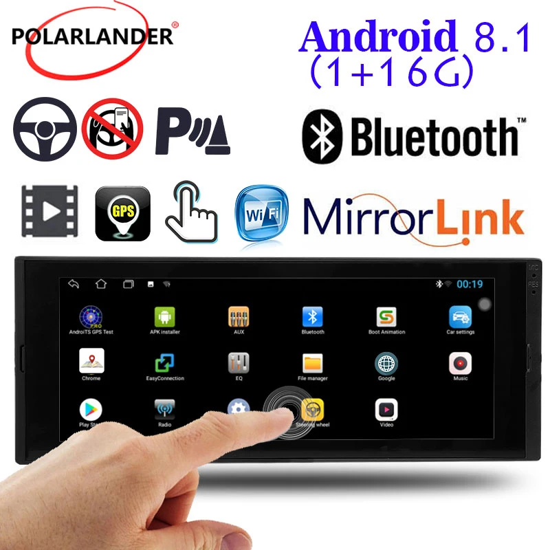 

Car Radio 1 Din Bluetooth 6.9 Inch MP5 Player Autoradio Stereo Video Android 8.1 RAM 1+16G Multimedia IPS GPS WiFi Touch Screen