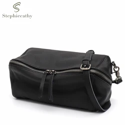SC Natural Genuine Leather Handbag for Women Soft Cowhide Square Pillow Cross body Shoulder Bag Casual Daily Messenger Purse 