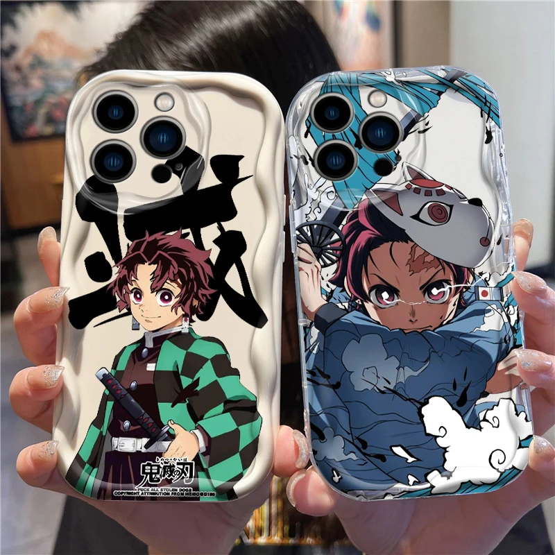 

Japanese Anime D-Demon Slayer For Apple iPhone 15 14 13 12 11 XS XR X Pro Max Plus Wave Oil TPU Phone Case