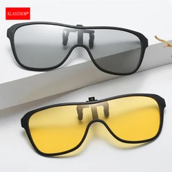 KLASSNUM Men Polarized Clip On Sunglasses One Piece Flip Up  Photochromic Driving Glasses Anti-Glare UV400 Luxury Eyepiece 2026