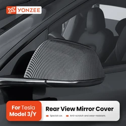 Carbon Fiber Paste Side Door Mirror Cover For Tesla Model 3 Model Y 2022 2021 Auto Exterior Accessories Sides Rearview Cover