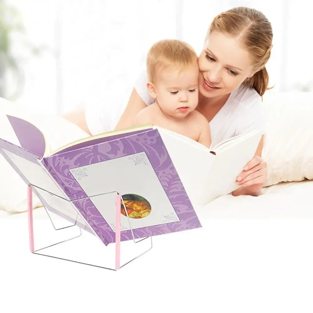 

Notebook Reading Holder Foldable Adjustable Angle Stainless Steel Document Base Portable Storage Multifunction Book Stand