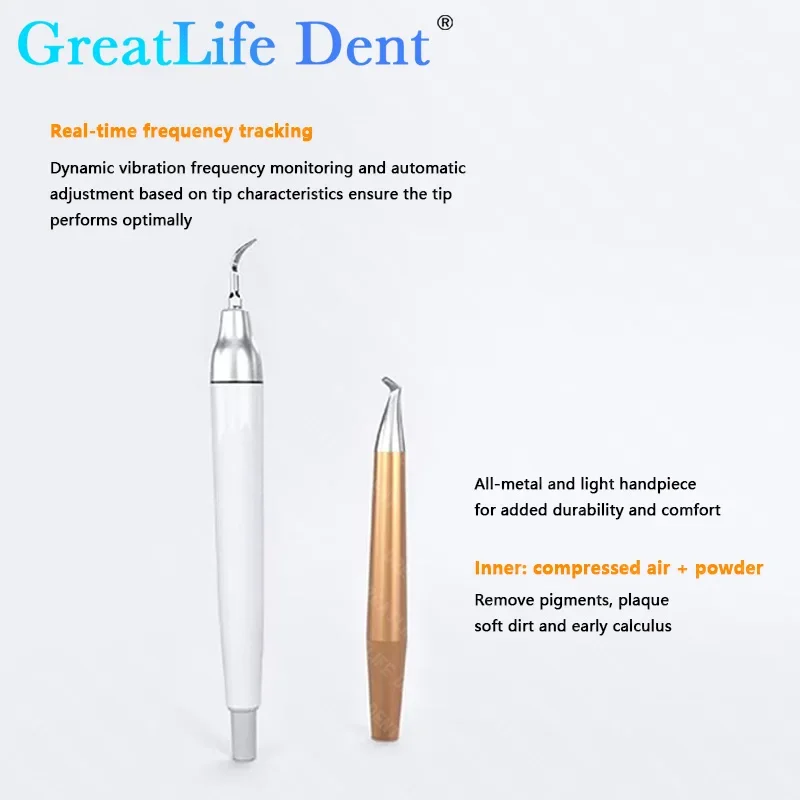 GreatLife Dent Ultrasonic Scaler and Air Prophy 2 In 1 Periodontal Therapy System Sandblast Ultrasonic Periodontal Cleaning