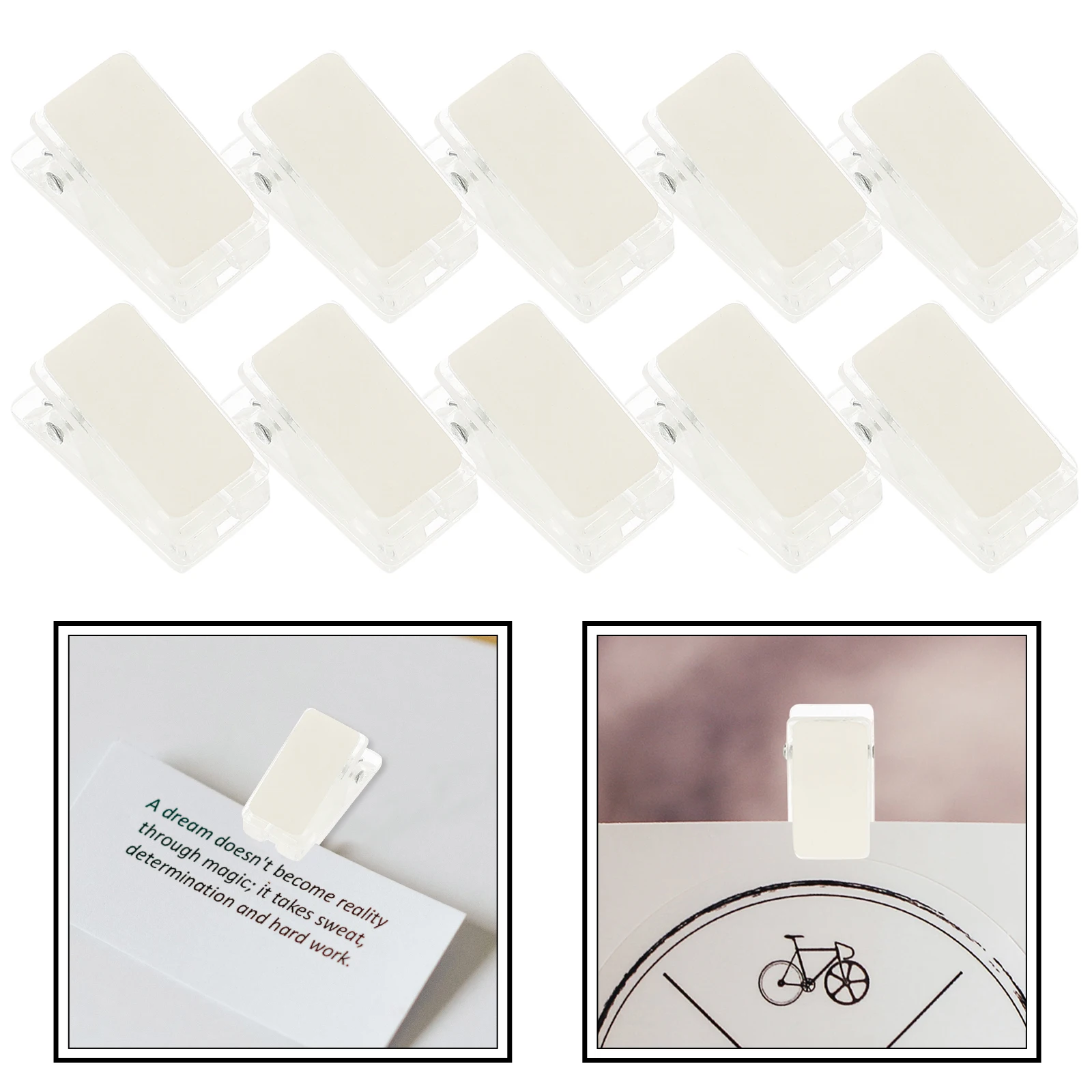 

30 Pcs ID Holder Small Clips Double Sided Clear Plastic Badge Sticky Spring for