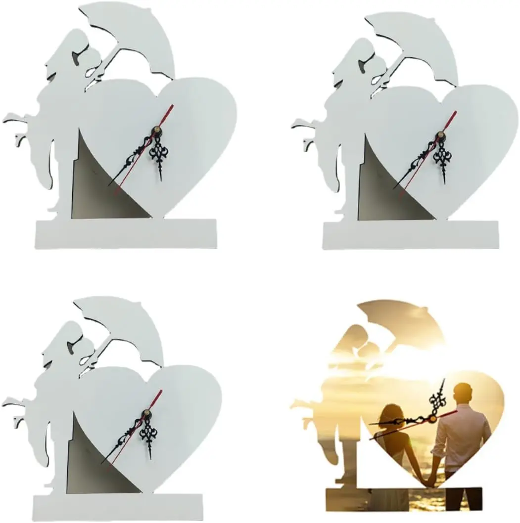 

3 шт., пустые настенные часы для сублимации, МДФ, в форме сердца, сублимационный принт, сделай сам, настенные часы с теплопередачей, бесшумные, не тикающие батареи