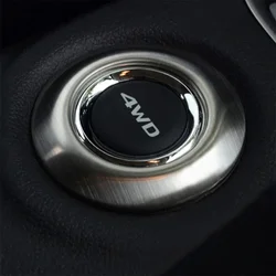 Stainless Steel 4WD Button Decoration Sticker For Mitsubishi Outlander 2013 2014 2015 Car Decal Accessories