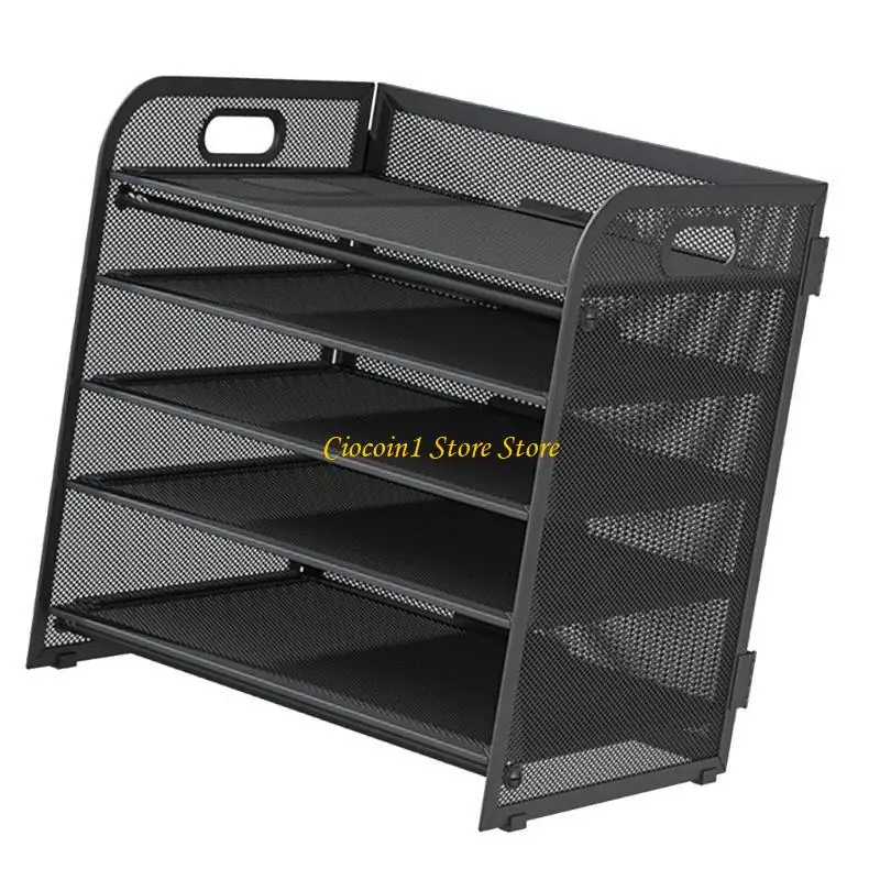 A3PC 5-Tiered File Letter Tray Organizers with 2 Pencil Holder and Sliding Drawer