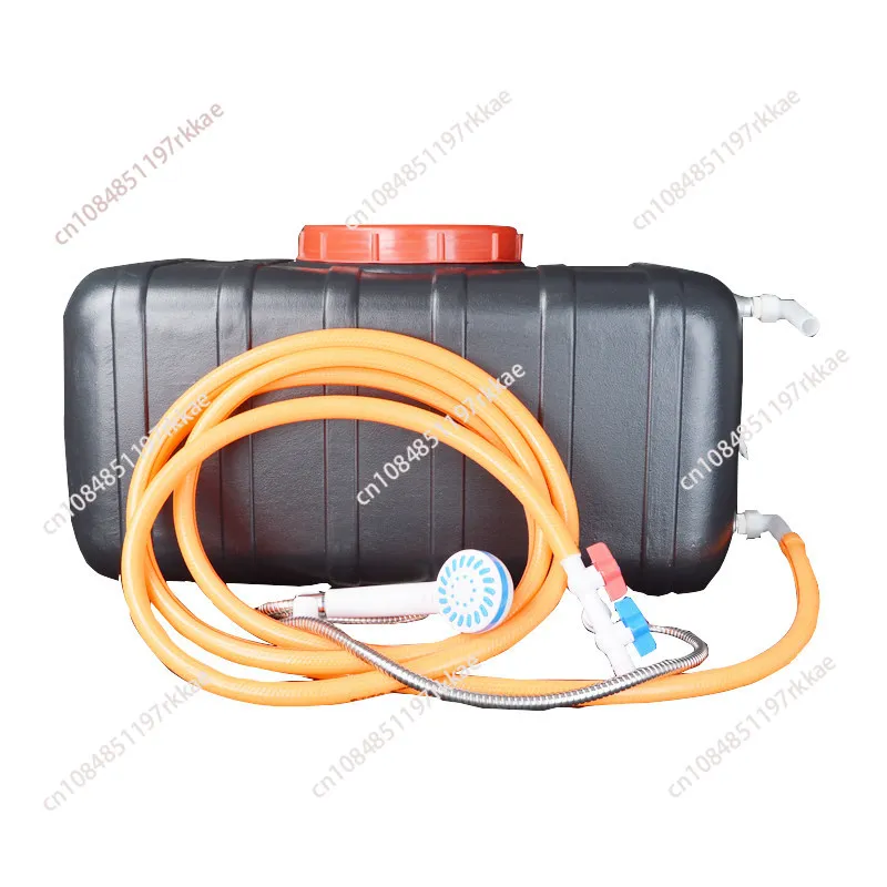 Plastic Solar Water Heater Bucket Black Outdoor Camping Shower Storage Tank for Home Summer Bathing