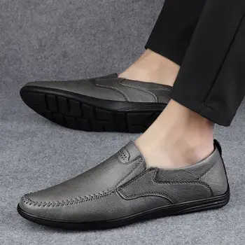 LETCOMFIT 男士一腳蹬商務牛津鞋 四季新款防滑舒適真皮鞋 時尚休閒樂福鞋 10 最佳銷售 男士牛津鞋 - №2