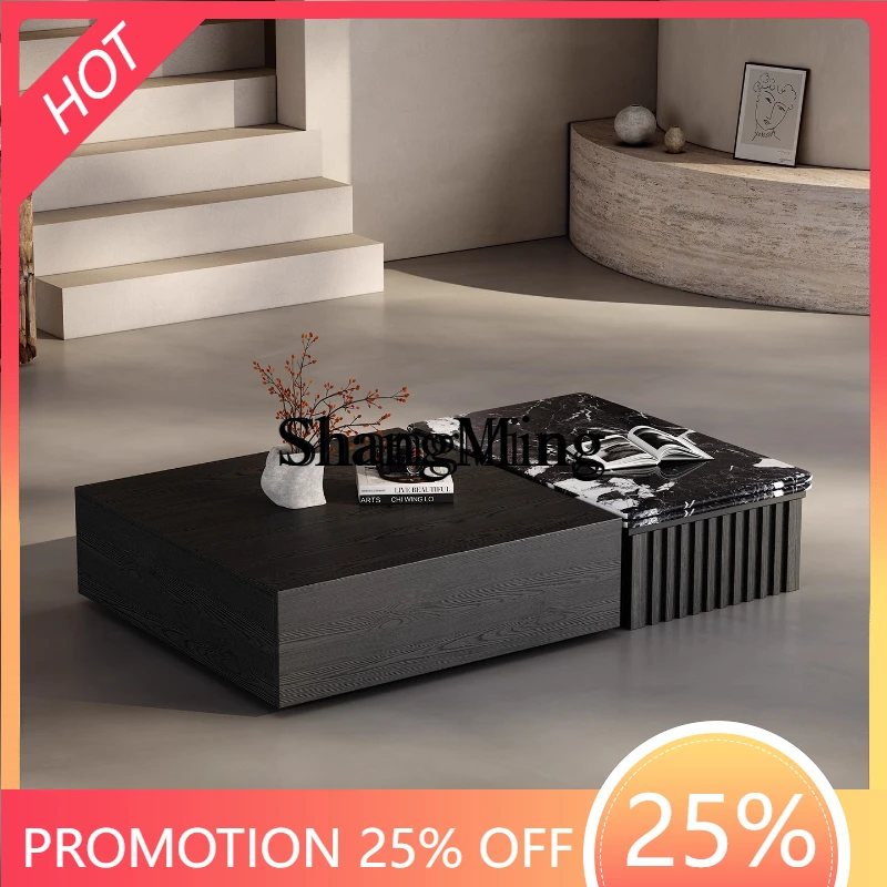 

SM new minimalist coffee table living room home new light luxury high-end rectangular coffee table combination