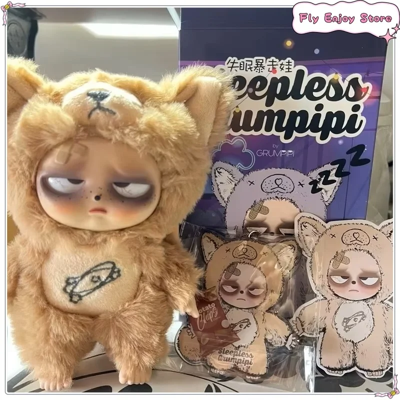 

Genuine Sleepless Grumpipi Series Blind Box Anime Figure Kawaii Vinyl Face Plush Bag Pendant Decoration Model Toy Birthday Gifts