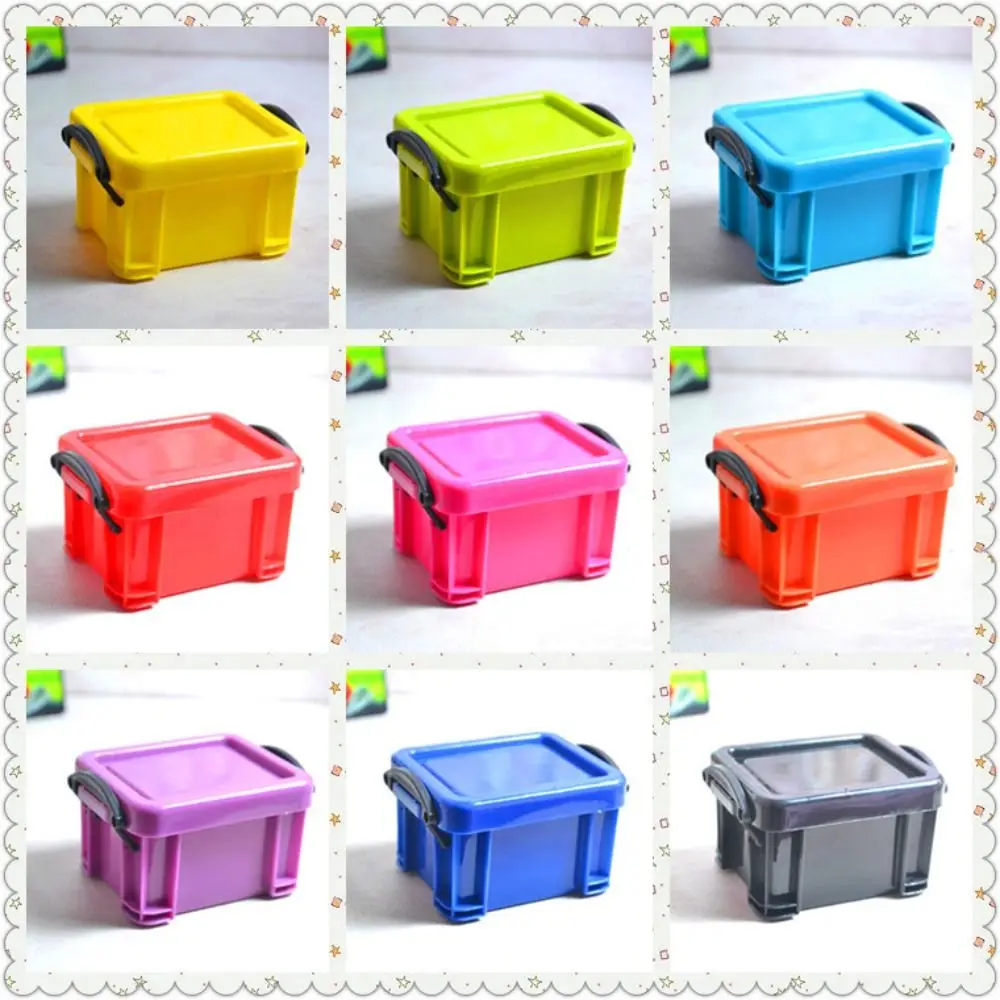 Multi-functional Mini Buckle Storage Box Minimalism Plastic Mini Storage Container Candy Color Desktop Organizer Box Stationery