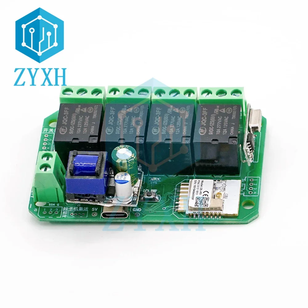 Tuya 4CH WiFi/Zigbee Remote Control Smart Switch DC 7-27V AC 85-250V DIY Relay Module for Garage Door Smart Light Control