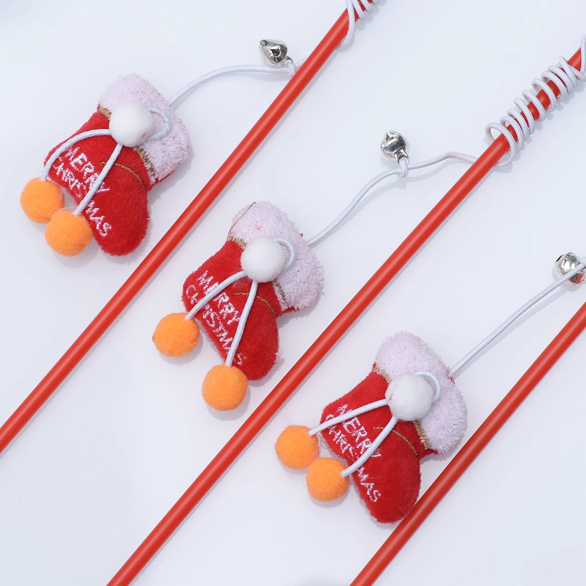 

3 Pcs Cat Teaser Toy Christmas Gifts Stick Themed Sticks Toys Interactive for Indoor Cats Pet Elder