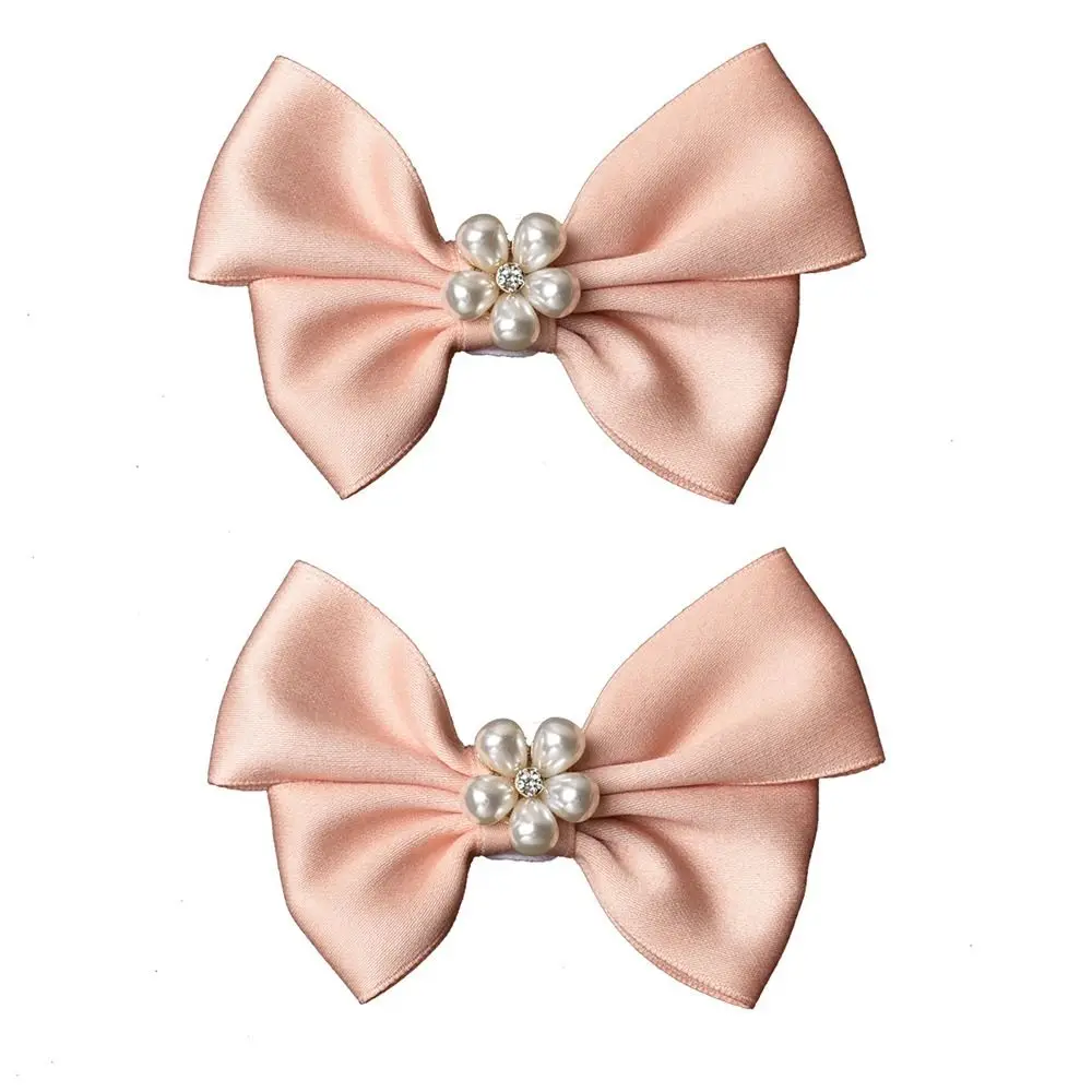 2 Pcs Wedding Women Charms Elegant Shoe Decoration Shoes Buckle Pearl Shoe Clips Bowknot