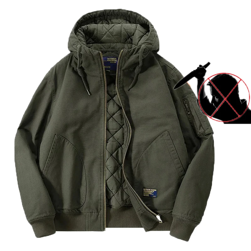 

Anti Cut Jacket Anti Knife Jacket Anti Stabbing Safety Clothing Civil Use Slash Proof Hooded Bomber Jacket Body Protection Coat