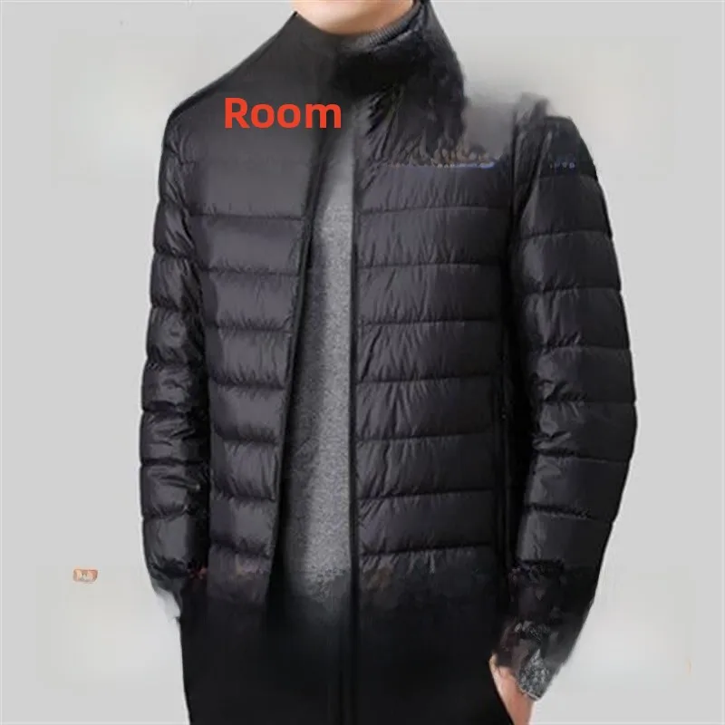 

Легкая демисезонная мужская куртка-пуховик с капюшоном, приталенная, на молнии, из нейлоновой ткани, распродажа от бренда