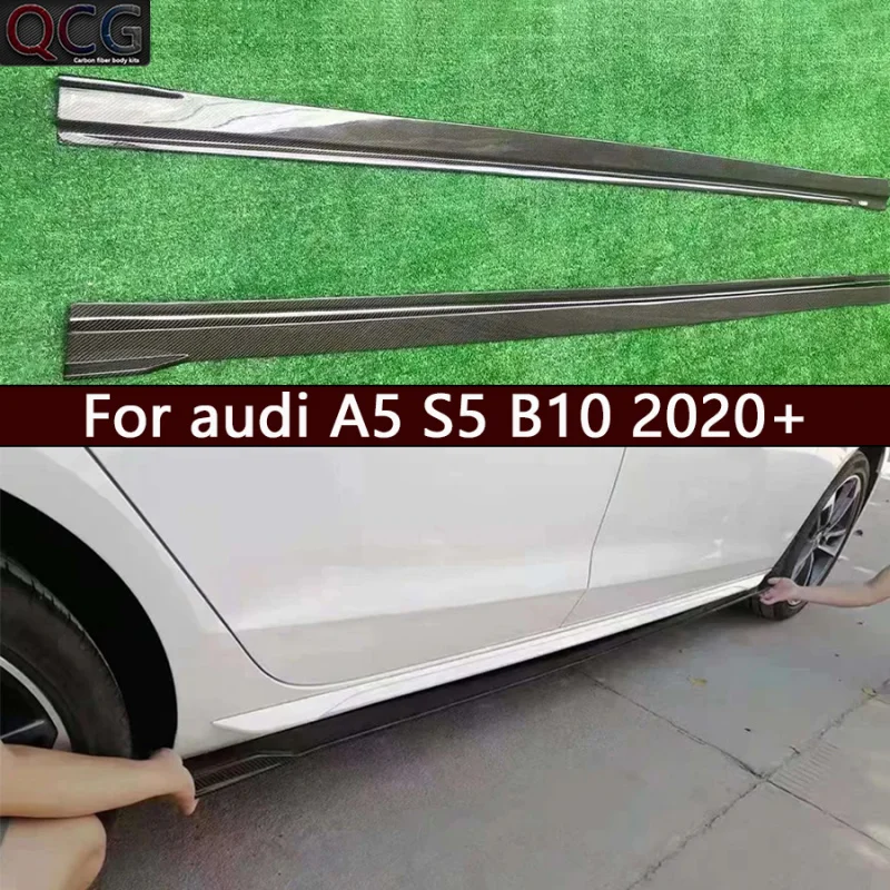 For audi A5 S5 B10 2020+ Carbon Fiber Side Skirt Splitters Cupwings Winglets Canards Side Skirts panel Car Accessor Body Kit