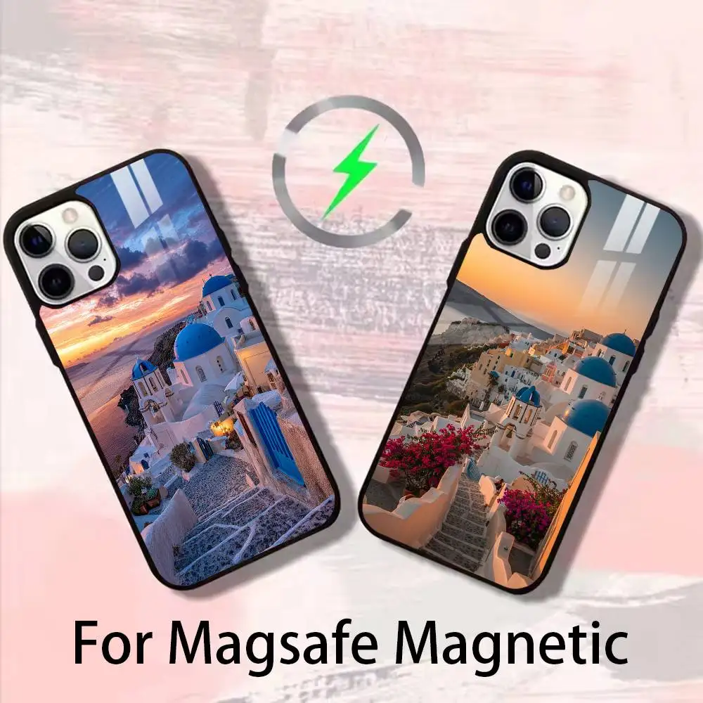 

Santorini Phone Case For iPhone 17,16,15,14,13,12,Plus,Pro,Max For Magsafe Magnetic Wireless Charge