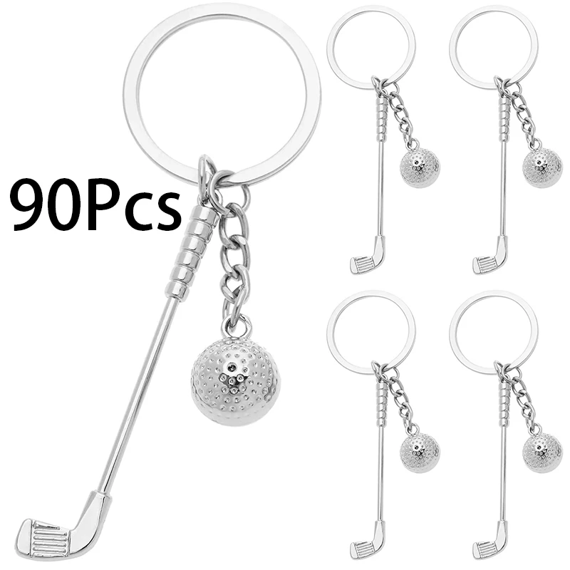 

90Pcs Golf Keychains 3D Simulation Golf Club Key Ring Sports Key Chains For Golf Lover Coach Gift