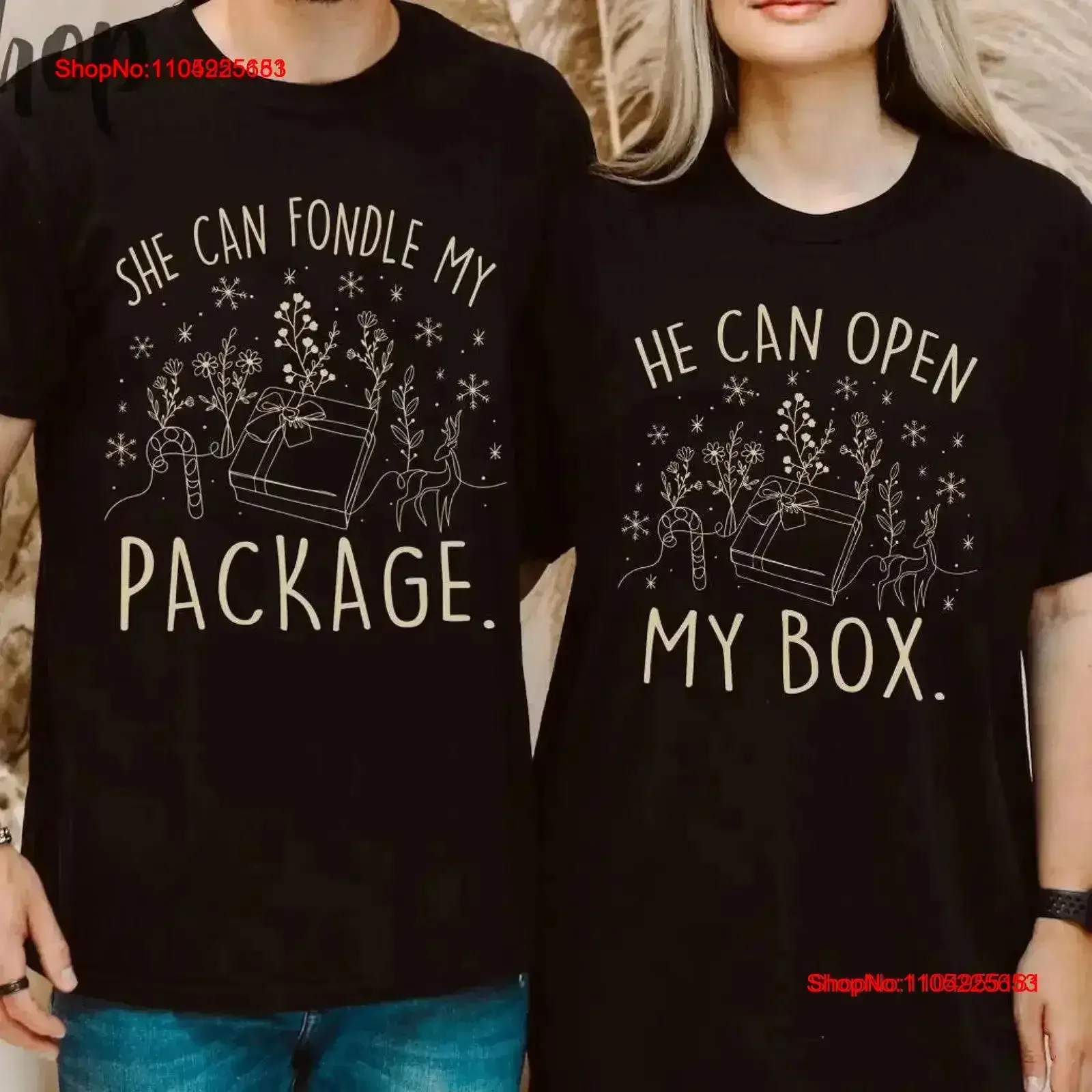 

Christmas Couple T Shirt His And Hers Matching Sweater Xmas Party vintage Washed fashion streetwear homme Breathable Casual