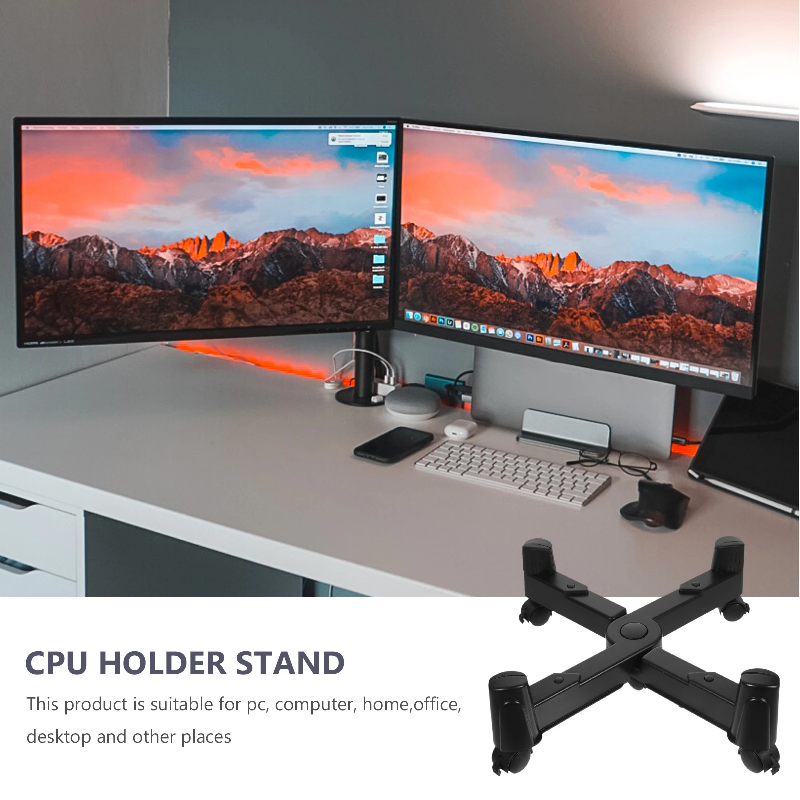 Staffa host per computer Supporto portatile nero Supporto per CPU Il desktop Abs per uso domestico