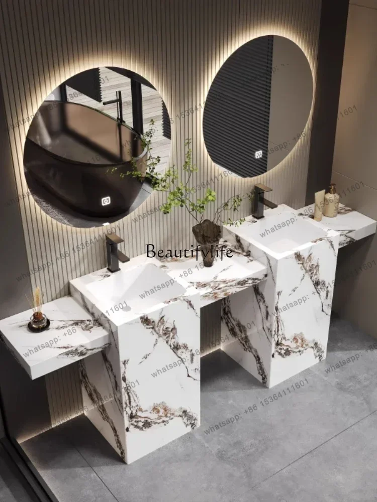 jj4 parts and accessories*Rock slab seamless column ceramic basin integrated floor type small apartment washing basin