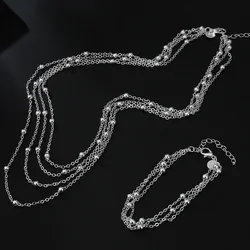 925 Sterling Silver designer jewlery sets fine Tassel beads Bracelets necklaces for women fashion party wedding Holiday gifts