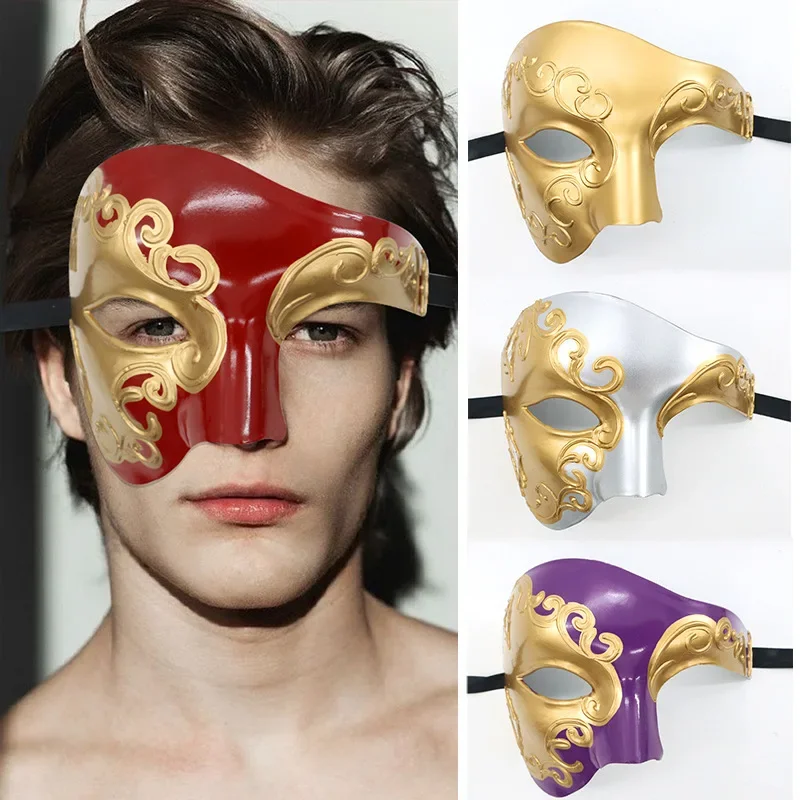 

Halloween carnival Venice ball samurai music note Roman blindfold European and American retro high-end half face mask