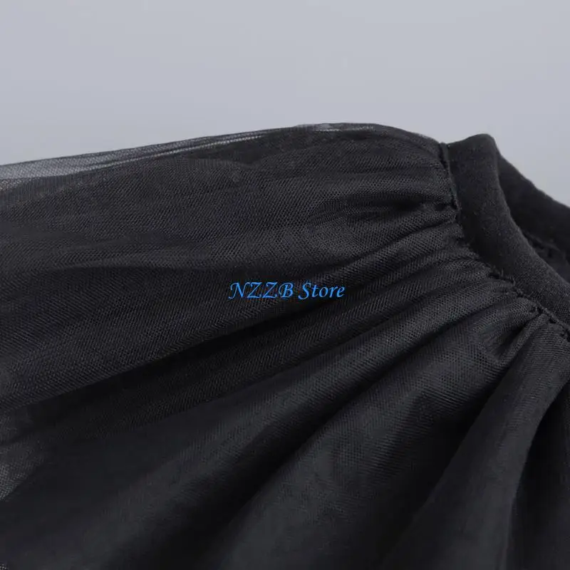 

T21F Ruff Collar Ruffled Tulle Tie Collar Retro Lapel Collar for Play